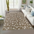 thumbnail image 3 of Garvee 8'x10' Modern Floral Pattern Area Rug, Machine Washble Rug Low Pile Floor Soft Carpet Non-Slip Stain Resistant Rug for Living RooM Bedroom Home Decor, Brown, 3 of 8
