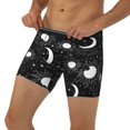 thumbnail image 3 of Picia Crescent and Stars Pattern Men's Athletic Long Leg Briefs , Performance Stretch Underwear，Moisture-Wicking, 3 of 7