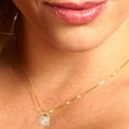 thumbnail image 5 of Clara Pucci 14K Yellow Solid Hypoallergenic Gold 2Ct Natural Morganite Princess Cut Solitaire Designer Necklace Pendant For February, 5 of 7