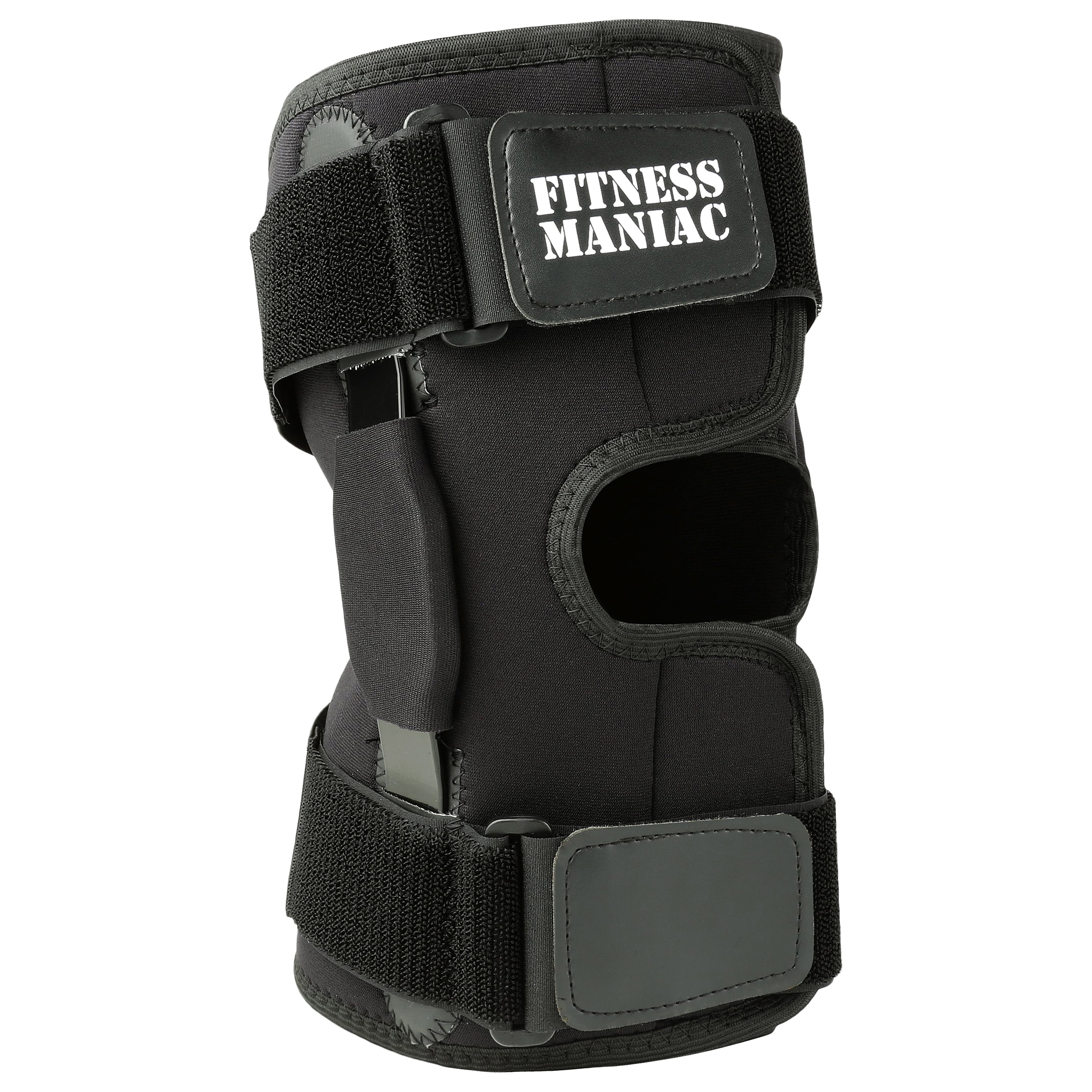2X Hinged Knee Brace Adjustable Wraparound Open Patella Support Neoprene Medium