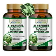 Alcachofa Artichoke Leaf Extract 4000 Digestive Formula 120 Capsules each (2 Pack)