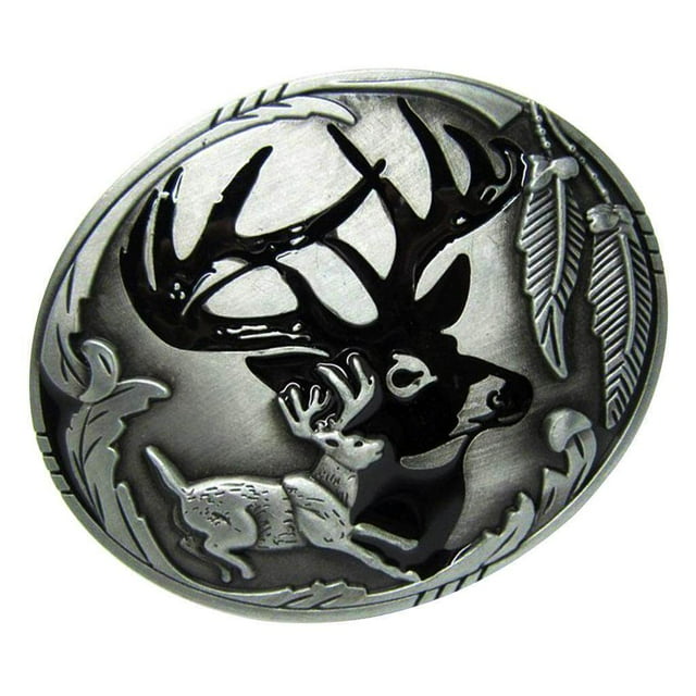 Langgg Indian Rodeo 3D Deer Hunting Belts Buckles Mens Metal Vintage Western Cowboy