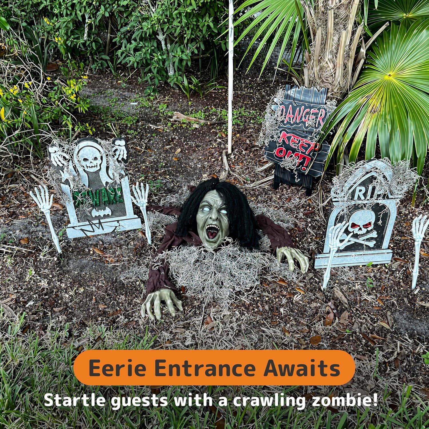 Crawling Zombie Halloween Decoration with Realistic Design for Haunted House Props