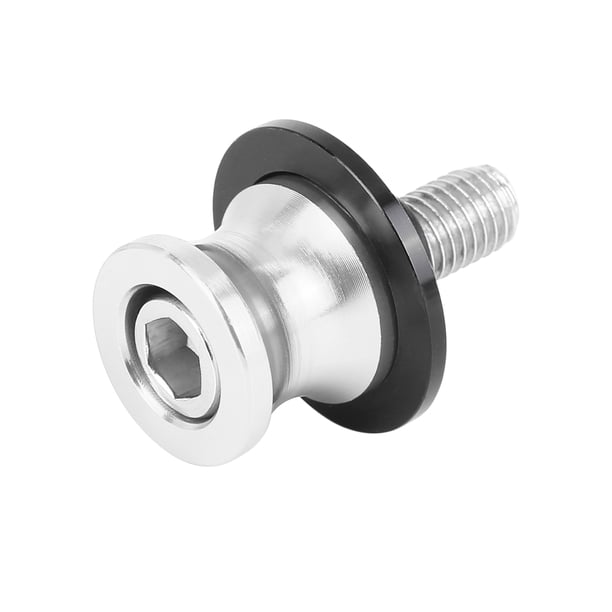 10mm Motocicleta CNC Basculante Carrete Tornillo Universal Plata Tono
