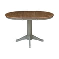 thumbnail image 5 of 36" Round Solid Wood Extension Dining Table With 4 Cross Back Chairs in Distressed Hickory/Stone by International Concepts, 5 of 9