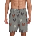 thumbnail image 1 of Balery Rooster Pantalones cortos de pijama de punto de algodón para hombre con cinturilla y bolsillos-XX-Large, 1 of 6