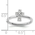 thumbnail image 2 of White Topaz Sterling Silver Rhodium Cross Ring, 2 of 6