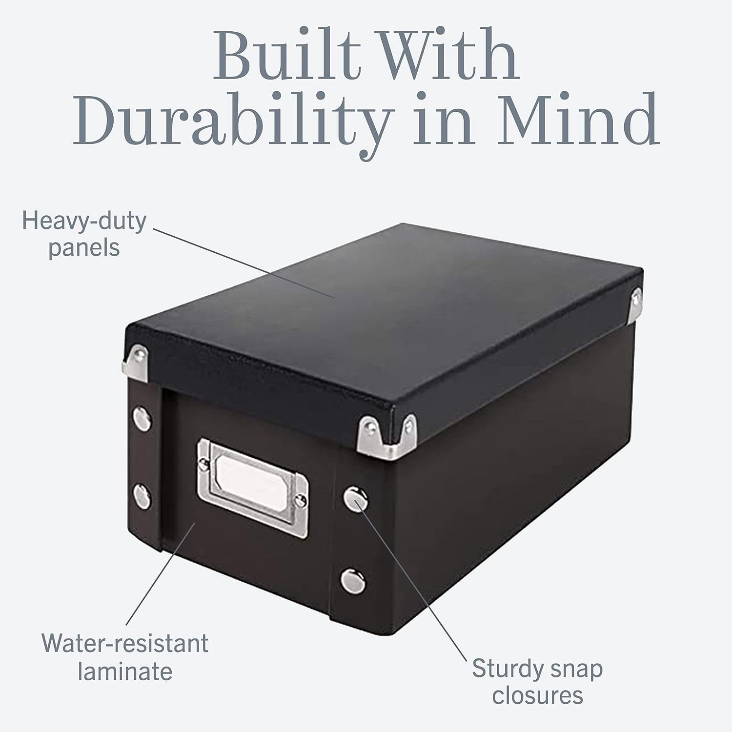 MHSIOAP--Store Index Card Holder Storage Box - Collapsible Organizer Box fits 1100 Flash Cards - Business, Recipe, or Note Card - 4 x 6, 1 Pack, Black