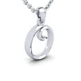 thumbnail image 2 of SuperJeweler O Initial Necklace In Heavy 14 Karat White Gold With Free 18 Inch Cable Chain, For Women, 2 of 6