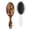 White-203, variant on Vintage Floral Hair Brush with Rustic Folk Style, Minimalist Stripes and Plaid Pattern, Bohemian Soft Bristle Brush for Daily Hair Brushing, Travel & Gifting