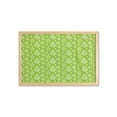 thumbnail image 1 of Leaves Wall Art with Frame, Simplistic Layout of Fern Leaves with Paint Stains Grunge Monochrome Design, Printed Fabric Poster for Bathroom Living Room, 35" x 23", Lime Green White, by Ambesonne, 1 of 2