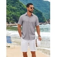 thumbnail image 3 of COOFANDY Men’s Button Down Shirt Short Sleeve Lightweight Casual Summer Beach Shirt Textured Linen Shirts, 3 of 7