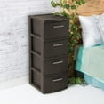 thumbnail image 6 of Stylish and Durable Weave Pattern Plastic Drawers 4-Drawer Tower, Ideal for Open Storage Needs, Espresso, 6 of 6