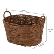 Homezone Brown Handwoven Maize Basket, Oval
