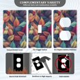 thumbnail image 3 of Yayeee Duplex Wall Plate 1-Gang 4.5"x2.7" Home Receptacle Light Switch Decorative Outlet Cover, Blue Vibrant Leaves Pattern, 3 of 7