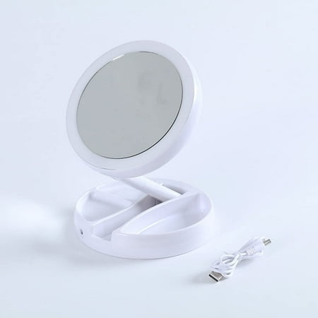 Led Folding Makeup Mirror With Light Usb Double Sided Desktop New Vanity Luminous Portable Storage Canada Led Folding Makeup Mirror With Light, Portable Led Light Makeup Mirror