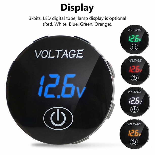Ruiboury DC 5V-48V Voltmeter with Terminal LED Digital Display Car