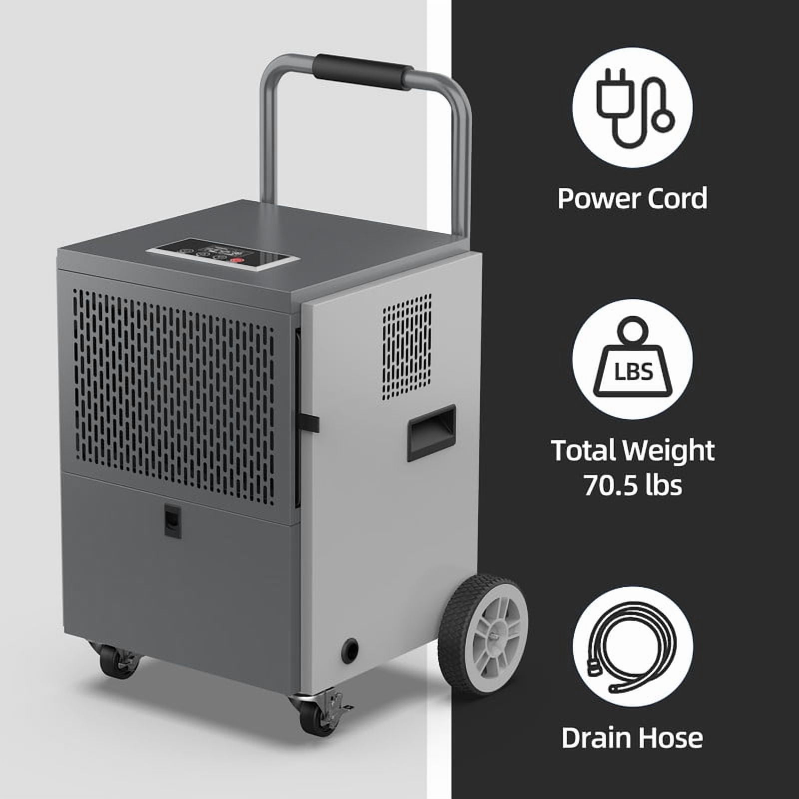 100 pt. 4500 sq. ft. Commercial Dehumidifier in. Blacks with Bucket, Hose for Garage Industrial Dehumdifier for Basement