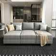 thumbnail image 1 of HONBAY Sectionnels Modulaires Modernes en Polyester et Canapés Convertibles avec Rangement pour Salon et Chambre, Gris, 1 of 7