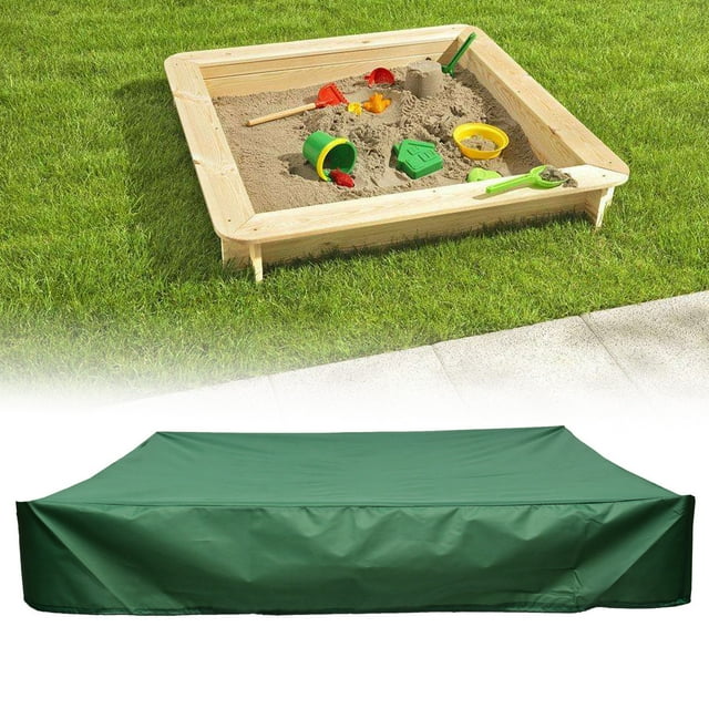 Waterproof UV Protection Sandbox Cover, Oxford Fabric with Drawstring, Green, 120x120cm