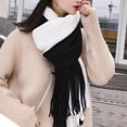 thumbnail image 4 of Womens Scarf Lined Knit Wraps Soft Knitted Scarf Cold Weather Long Scarvesthick Warm Long Shawl Women's Fashion Scarves Black One Size, 4 of 9