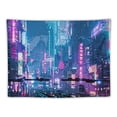 thumbnail image 5 of PRATYUS  Punk Neon Cityscape Wall Tapestry for Bedroom, Punk Street Cityscape Room Decor Tapestries, Futuristic Neon Skyscraper Tapestry Aesthetic for Living Room Dorm Office 40x30inch, 5 of 6