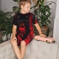thumbnail image 4 of Balery Black Panther Red Background Conjunto de Pijama Infantil de Manga Corta con Estampado – Ropa de Dormir de Algodón Suave-Medium, 4 of 6