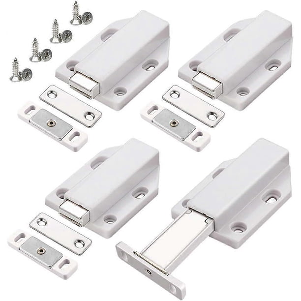 Push to Open 4 Pieces Push Open Magnetic Cupboard Door Closer Closet for Cabinet Drawer Magnetic Latch System Latch Push Door Damper for Cupboard Door