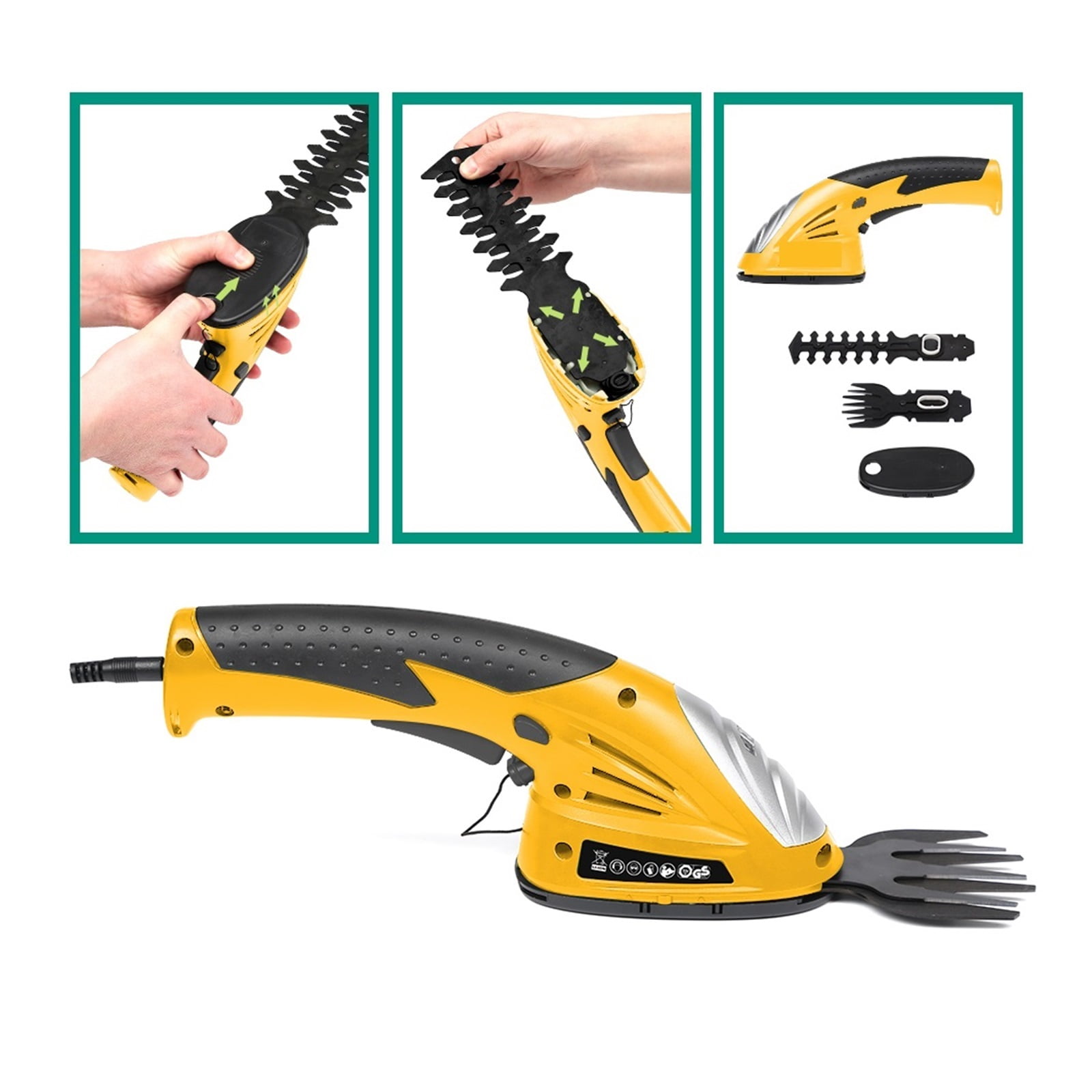 7.2V Pruning Shears 2in1 Cordless Grass Hedge Trimmer Battery Rechargeable Shear Hedger Cordless Garden Tool ,2 IN 1 Trimmer & Edger