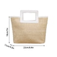 thumbnail image 3 of Bolso Tote de Playa – Bolso tejido con paja, gran capacidad con asa cuadrada, aspecto de ratán de plástico, blanco caqui negro, ligero para viajes y uso diario, 3 of 6