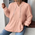 thumbnail image 2 of kpoplk Women's Letter Print Long Sleeve Hooded Sweatshirt Pullover Hoodie Tops(Pink,M), 2 of 5
