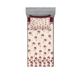 thumbnail image 2 of Ambesonne Floral Fitted Sheet & Pillow Sham Set, Vintage Art Romantic Roses, Queen, Maroon Slate Brown, 2 of 3