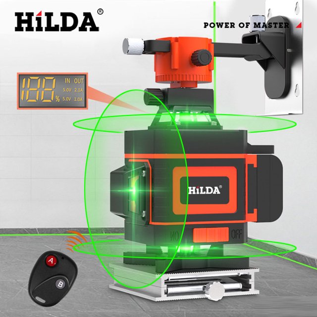 Nivel láser de haz verde IP54 Nivelador vertical horizontal autonivelante a prueba de agua