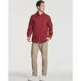 thumbnail image 5 of Real Essentials 3 Pack: Men's Long-Sleeve Flannel Button Down Plaid Casual Shirt (Available in Big & Tall), 5 of 6