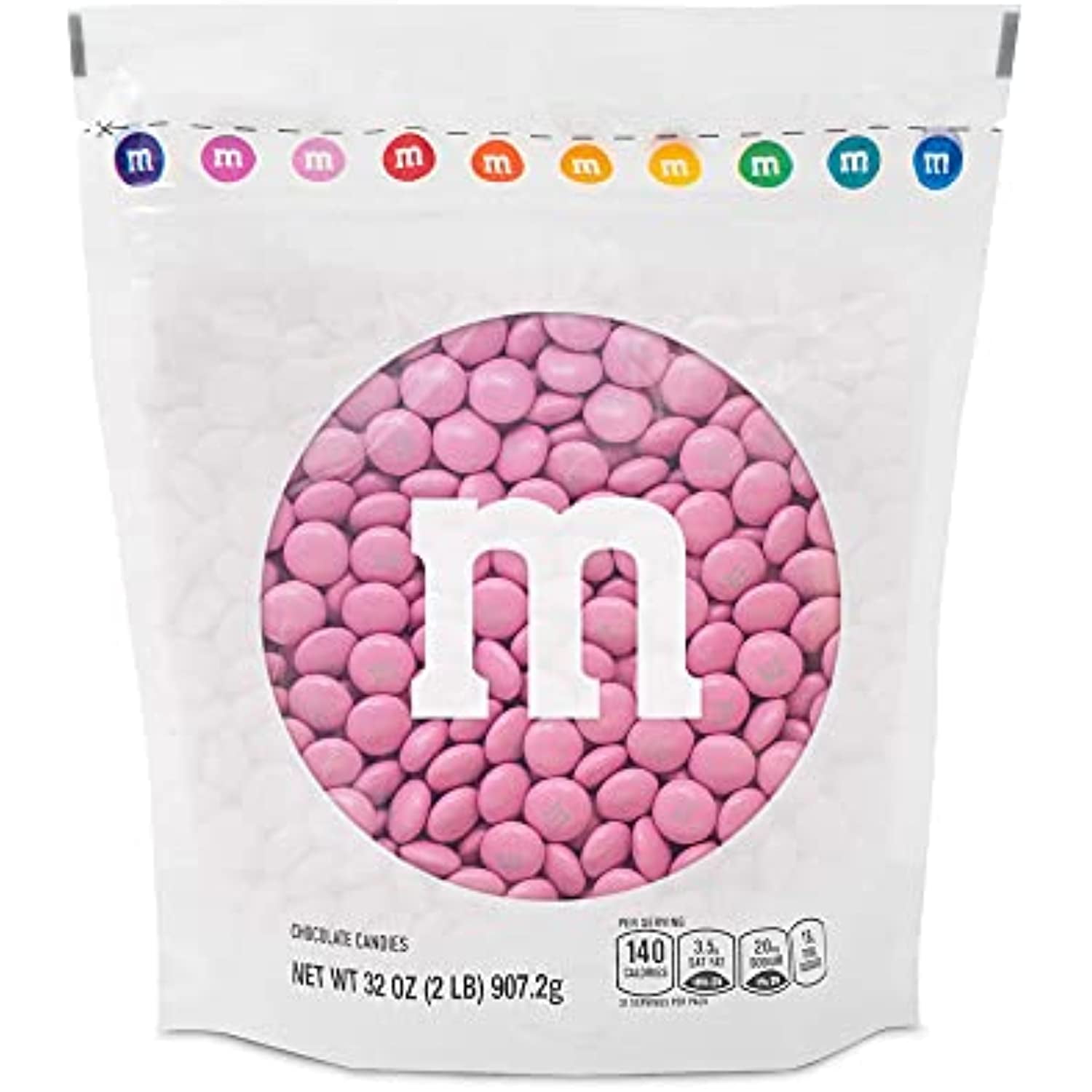 M&M'S Milk Chocolate Pink Candy, Bulk Candy in Resealable Pack