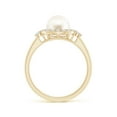 thumbnail image 2 of ANGARA Freshwater Cultured Pearl Halo Engagement Ring in 14K Yellow Gold for Women | June Birthstone, Birthday, Anniversary, Jewelry Gift for Women | Pearl Ring, 2 of 8