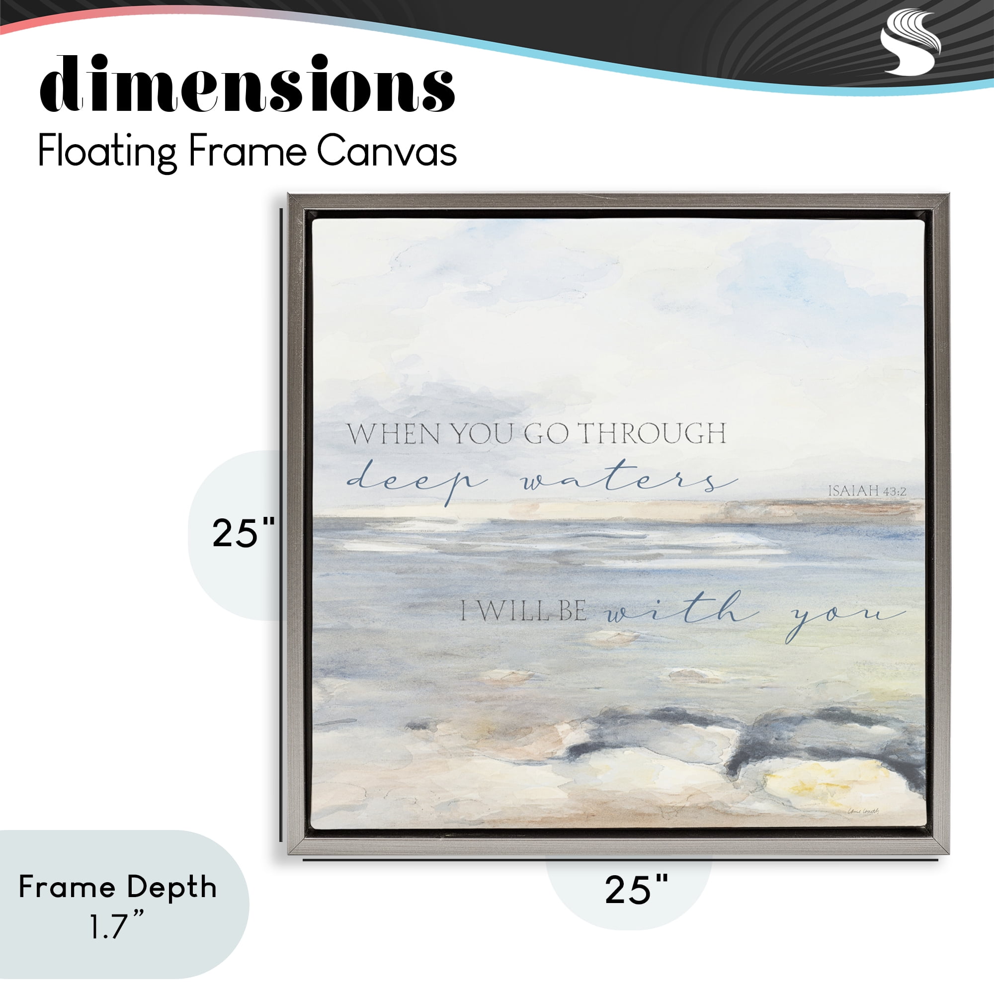Stupell Industries Deep Waters with You Gray Framed Floater Canvas Wall Art, design by Lanie Loreth