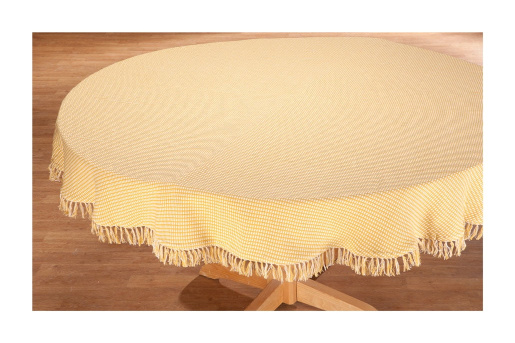 Lintex Linens Homespun Gold 100% Cotton Tablecloth 70" Round