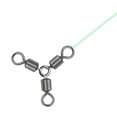 thumbnail image 4 of 10Pcs Fishing Tackle Swivels Fishing Connector Rolling Swivels 3Way Swivels 2#, 4 of 10