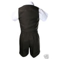 thumbnail image 5 of Baby Boys Toddler Wedding Gingham Formal Party Brown Shorts Vest Set Suits S-4T, 5 of 5