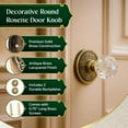 thumbnail image 2 of Pair of Victorian Rosette Antique Brass Kitchen Cabinet Door Knob Rosette 2.5" Dia. Round Escutcheon Back Plate Tarnish Resistant Rose Covers Renovators Supply Pack of 4, 2 of 14
