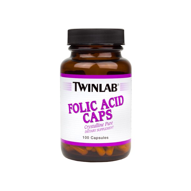 Twinlab Folic Acid Capsules, 100 Ct