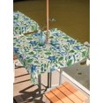 thumbnail image 2 of Outdoor Tablecloth with Umbrella Hole for Patio/Picnic/Party/Camping, Blue Green Botanical Waterproof Table Cloth Square Cover Washable, Spring Floral Summer Rustic (60"x 60"), 2 of 8