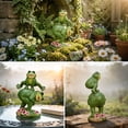 thumbnail image 6 of The Growing Ground Frog Garden Statue, Hand-Painted Jumping Frog Decor for Indoor & Outdoor Use, Yard, Lawn, Patio, Green, 6 of 8