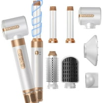 7-in-1 Blow Dryer Brush Set with Diffuser & Concentrator - 110,000 RPM High-Speed Negative Ionic Hair Dryer for Straight, Wavy & Curly Hair