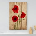 thumbnail image 2 of wall26 Canvas Print Wall Art Vivid Red Poppy Flower Trio on Wood Panels Nature Wilderness Digital Art Realism Chic Colorful Multicolor Ultra for Living Room, Bedroom, Office - 12"x18", 2 of 7