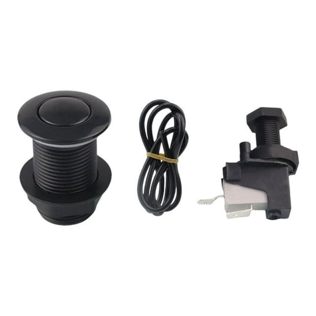 Shengyu Air Switch Kits Portable Cordless on argent brushed Switch Push Button Switch Pneumatic Off black 32mm