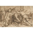 thumbnail image 2 of Karel Van Mander 14x11 Black Ornate Wood Framed Double Matted Museum Art Print Titled: The Servants of Absalom Killing Amnon (2 Samuel 13, 28-29) (Late 16th-Early 17th Century), 2 of 5