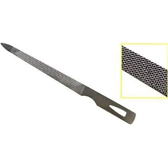 5 Inch Stainless Steel Triple Cut Nail File for Fingernails, Toenails, Scraping, Strengthening, Three (3) Pack