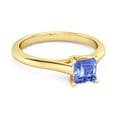 thumbnail image 2 of Solitaire Square Cut 0.75 Cts Tanzanite 925 Sterling Silver Gold Vermeil Promise Women Valentines Day Gifts Ring, 2 of 3